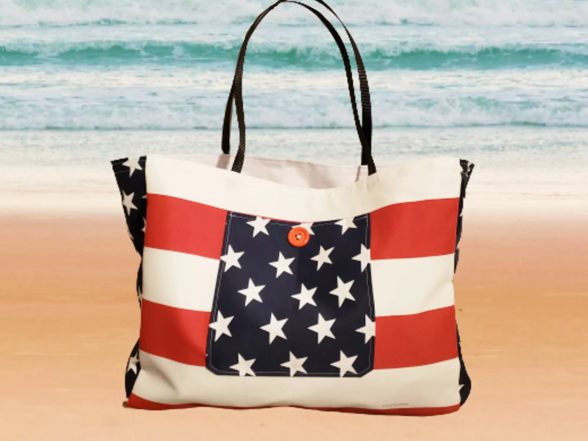 Large Canvas Beach Bag | Americana