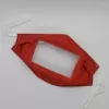 Red anti fog face mask with clear vinyl window
