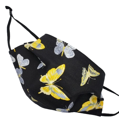 Silver and Gold Black Butterfly Face Mask