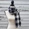lightweight buffalo check scarf. Black and white plaid pattern