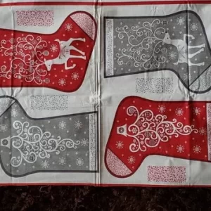 Scandi Sewing panel 2019 Makower Nordic Stockings and Ornaments 24" x 44"