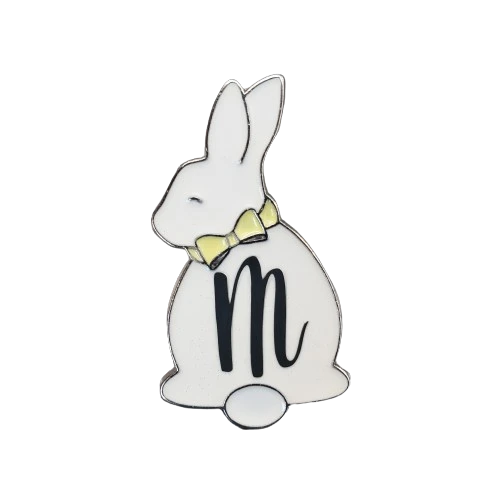 Retro Monogram Bunny Rabbit Pin