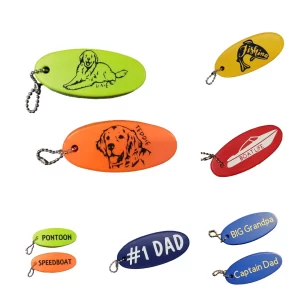 Examples of personalized custom floating keychains