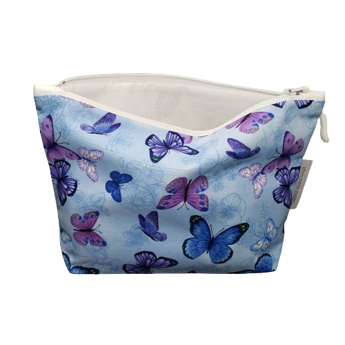 Blue Butterfly Makeup Bag, Travel Organizer