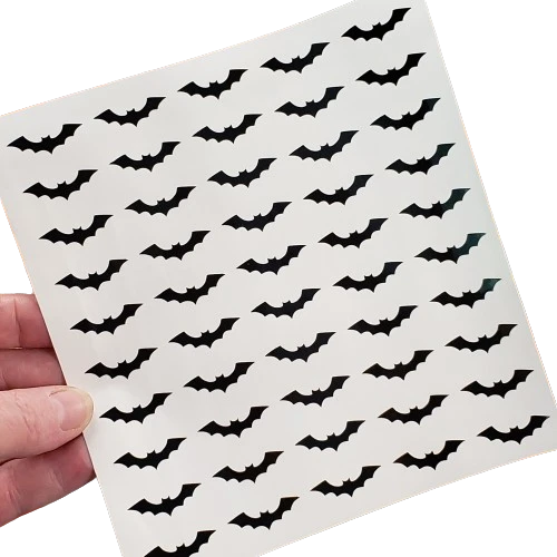 50 Black Bat Stickers, Vinyl Decal Bundle