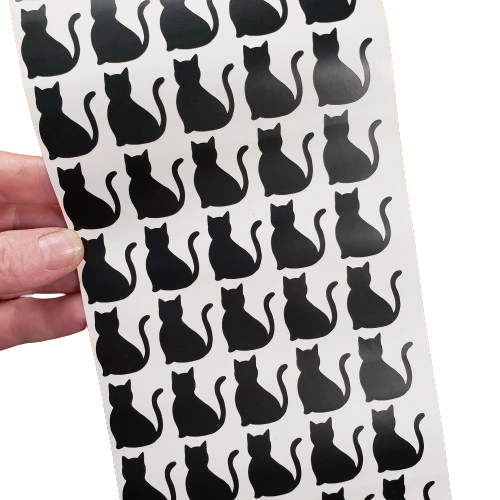 50 Black Cat Stickers, Vinyl Decal Bundle