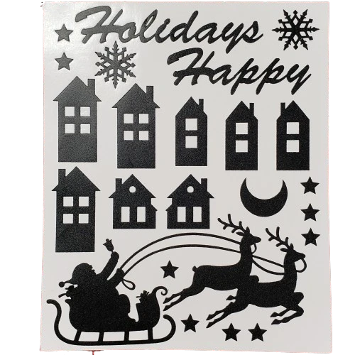 23 Vinyl Holiday Craft Decals, Santa Village