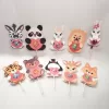 set of ten animal theme lollipop holders. made from cardstock
