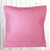 Handmade Pink Polka Dots Pillow, 12 inches, with a removable zip-closure cover. Ideal for travel or as a decorative accent.