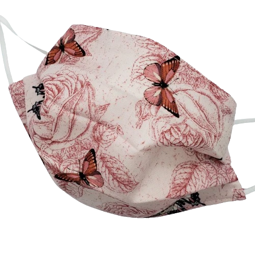 Fabric Butterfly Face Mask, Pink