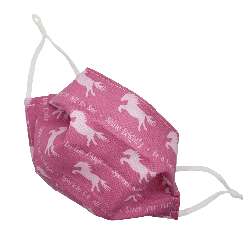Fabric Unicorn Face Mask, Pink