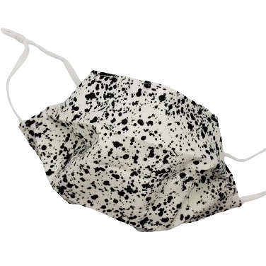 Fabric Face Mask, White, Black Speckle
