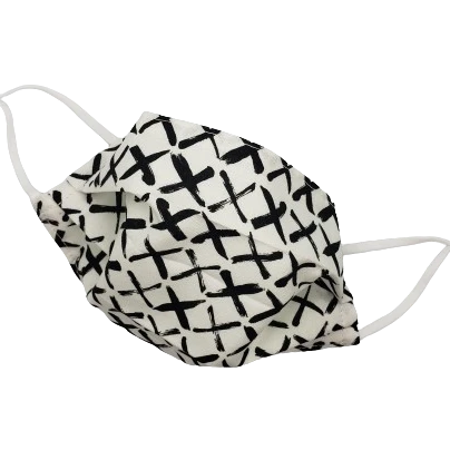 Fabric Face Mask, Black & White X