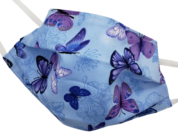 Blue Fabric Butterfly Face Mask