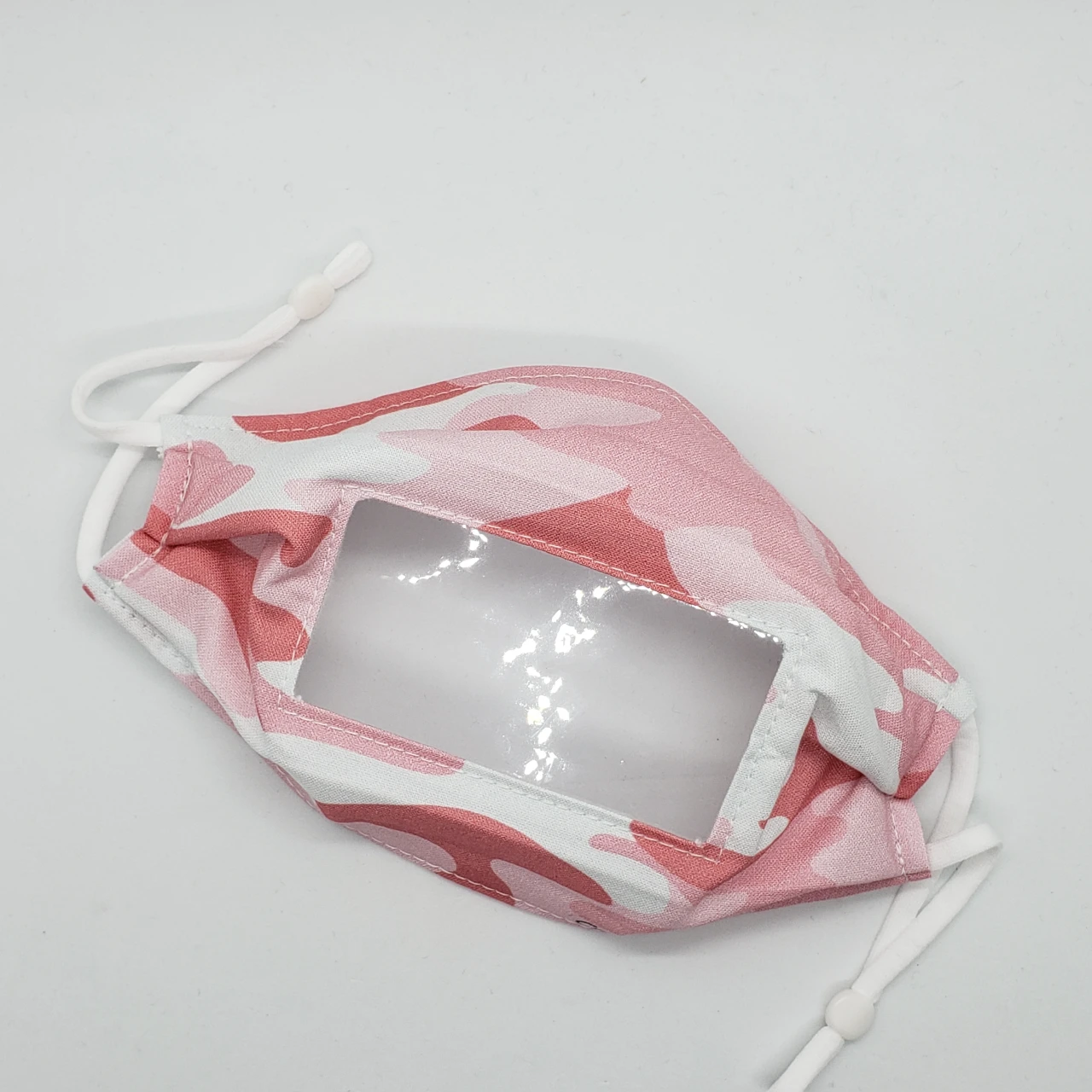 anti fog face mask, pink camp pattern. Adult size