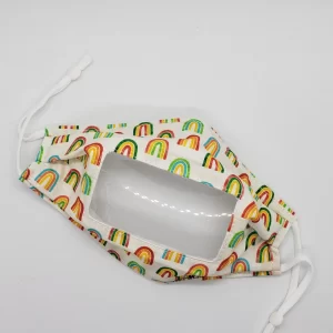 Rainbow pattern anti fog face mask
