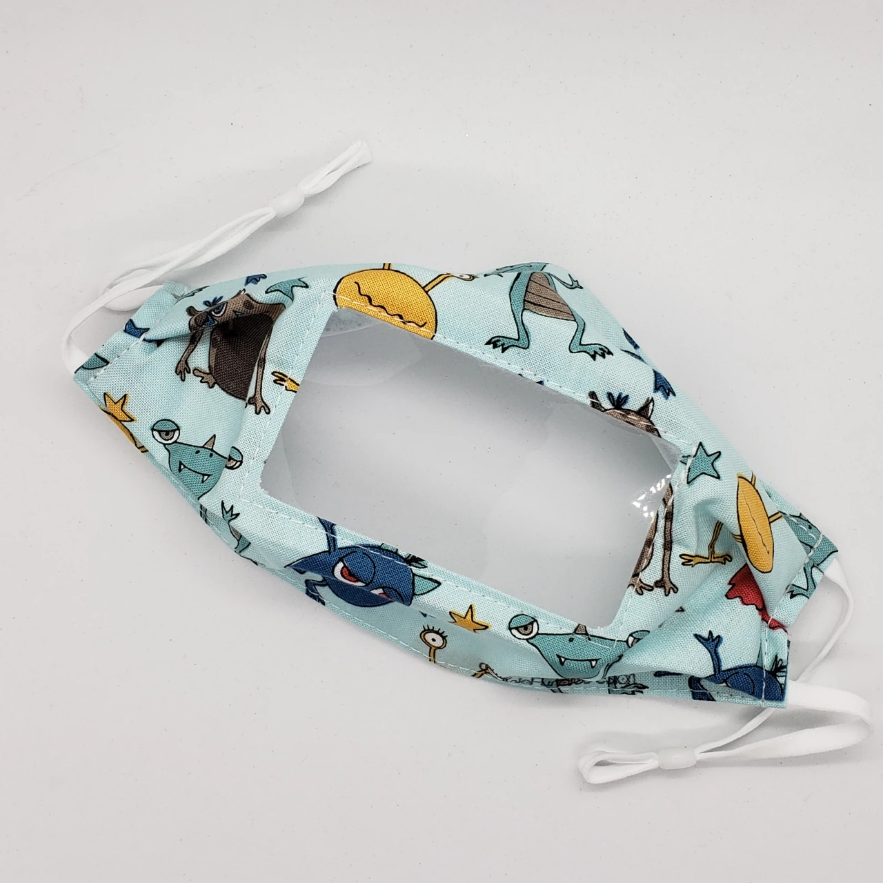 Children's Anti Fog Face Mask, Clear Window, Monster Party