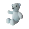 light blue handmade teddy bear. Soft fleece, 13 inches tall, black plastic safety eyes and nose