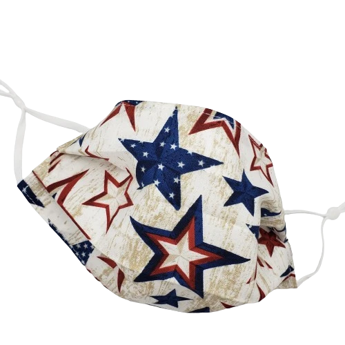 Fabric Patriotic Stars Face Mask
