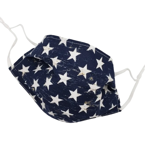 Fabric Patriotic Stars Blue Face Mask