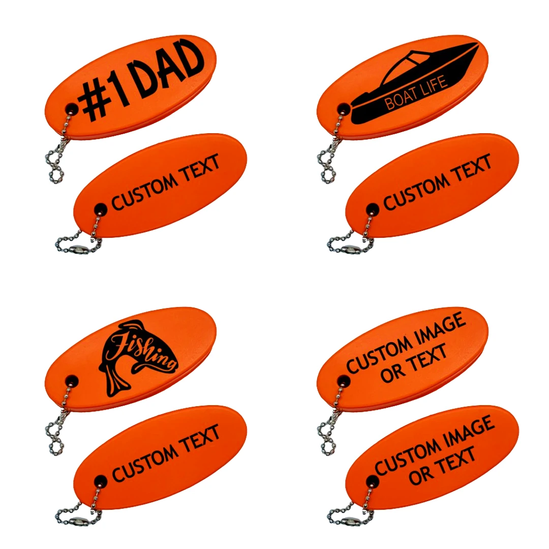 Personalized Floating Keychain, Orange