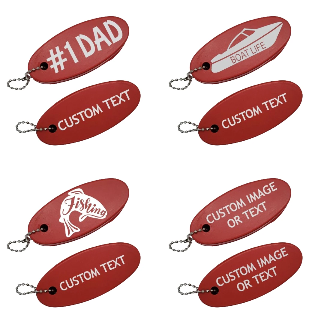 Personalized Floating Keychain, Red
