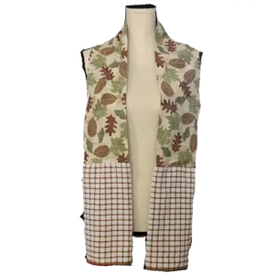 Autumn Leaves Kitchen Towel Boa featuring neutral tones of brown, beige, and green with an elegant fall leaf design and absorbent towels.