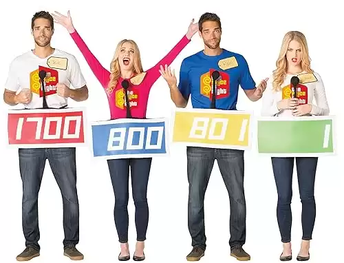 The Price is Right Contestant 4 Pack TPIR Game Show Halloween Group Costume, Adult One Size